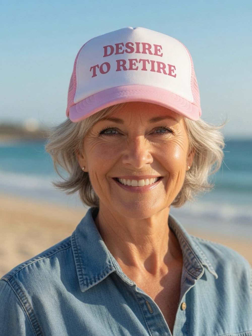 Women’s “Desire to Retire” Pink Trucker Hat